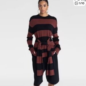 New.. Black and Cream Top with Tie By Kalana